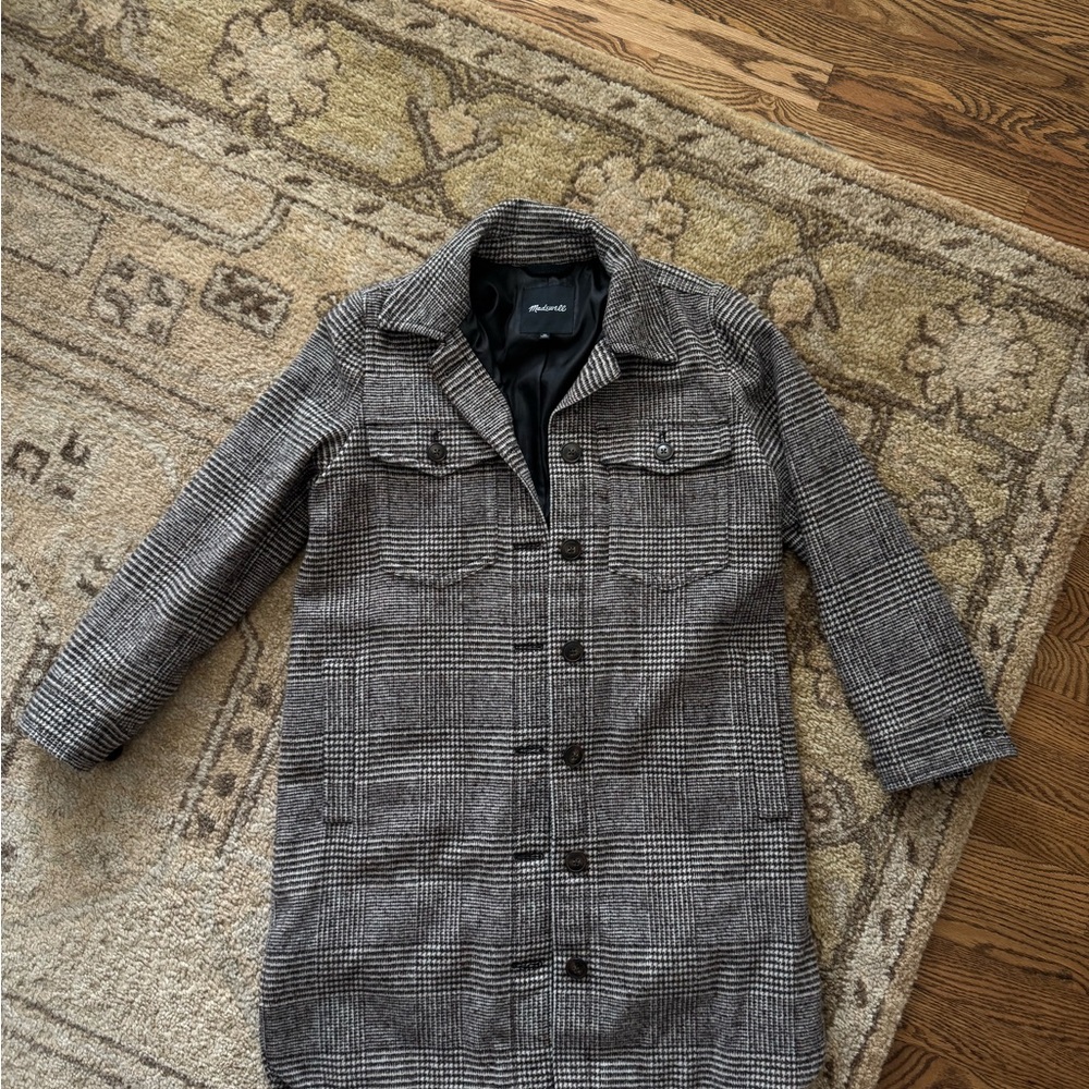 Madewell Houndstooth Wool Blend Coat